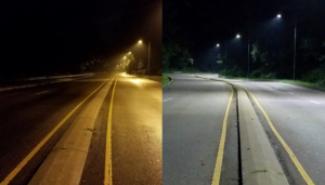 street lighting improvement before and after