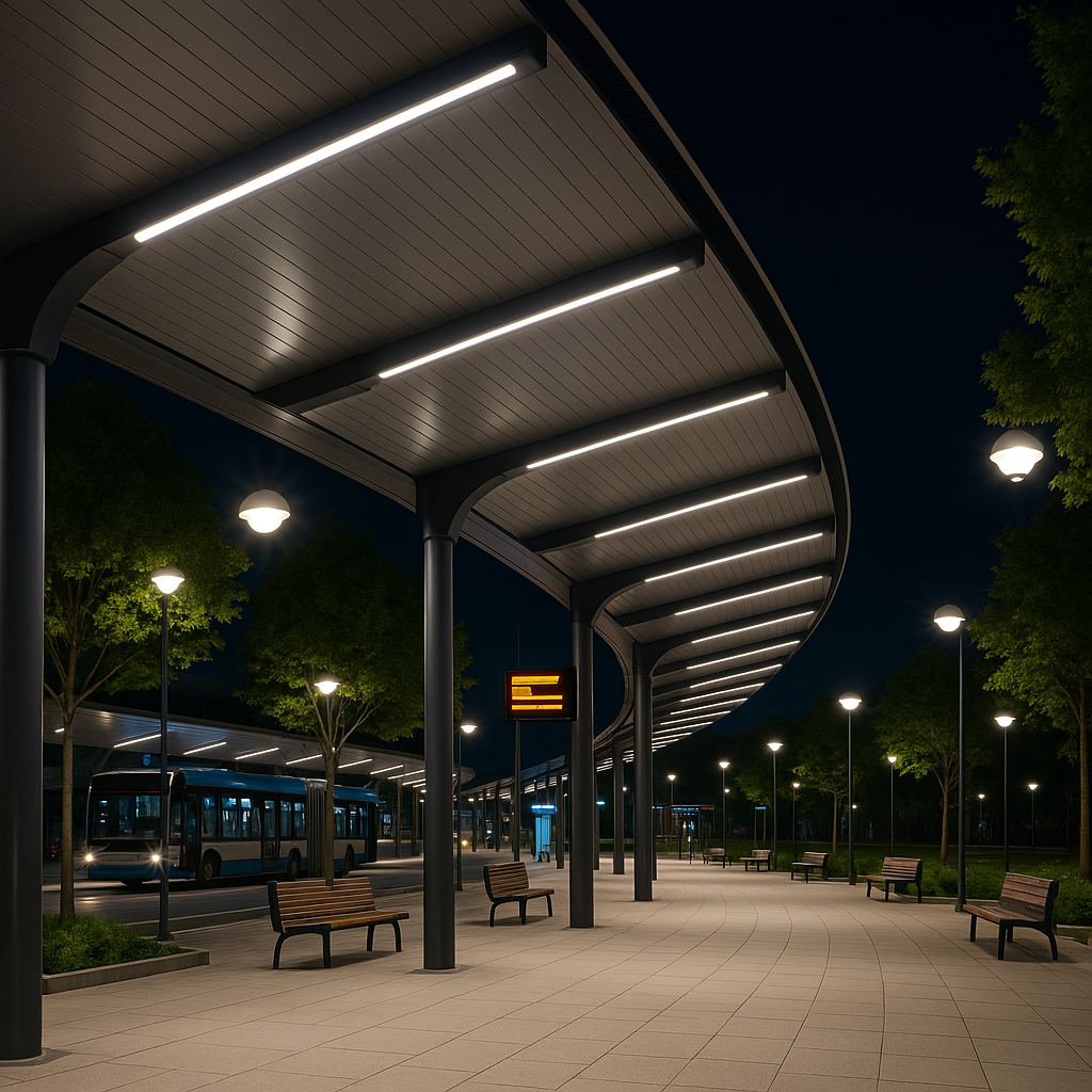 Transit Hubs at night